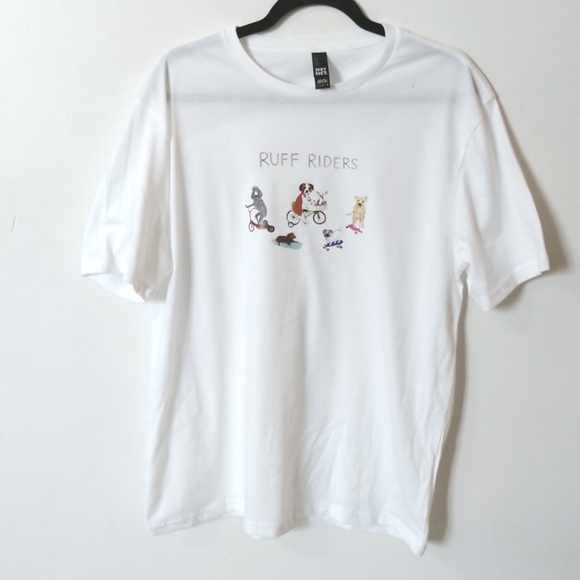 Riders Short Sleeve Crew Neck White T-Shirt - Picture 3 of 6